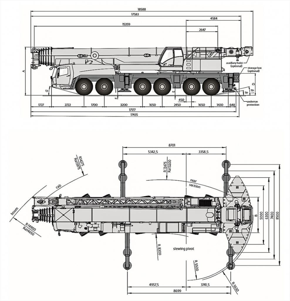 Grove GMK6300L-1 dimensions